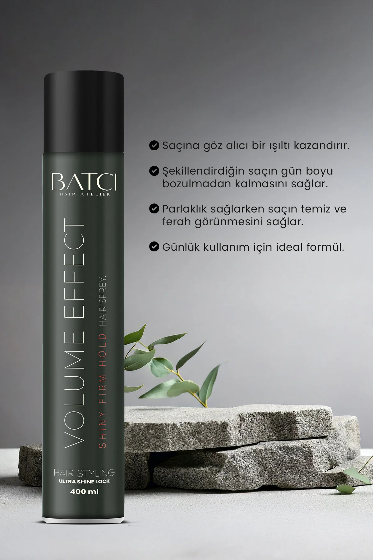 Batçı Hair Atelier Saç Parfümlü Islak Ve Çok Sert Tutuşlu Saç Spreyi 400 ML