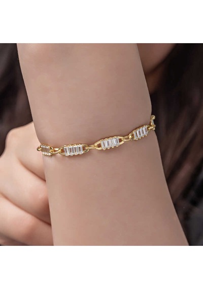 Casera's Gümüş Gold Baget Taşlı Kadın Bileklik Csr2185203 Gümüş