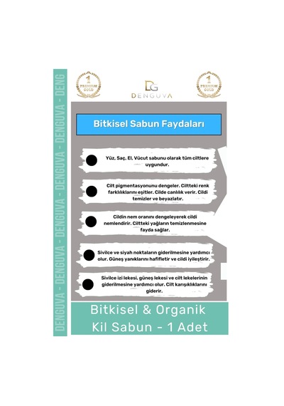 Özel Üretim %100 Doğal Güzel Kokulu El Yüz Saç Vücut Cilt Orijinal Kil Sabunu - 1 Adet
