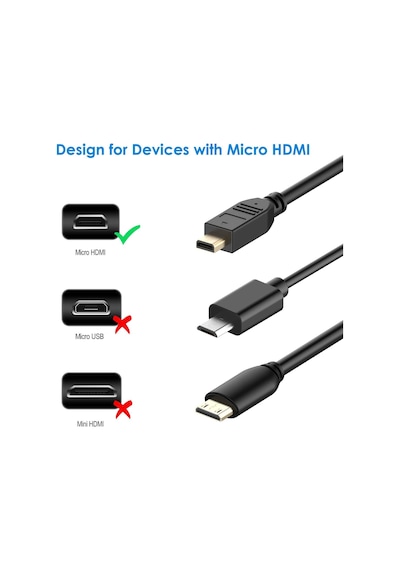 Micro Hdmi To Hdmi Çevirici Görüntü Ve Ses Aktarım Kablosu 15 Cm