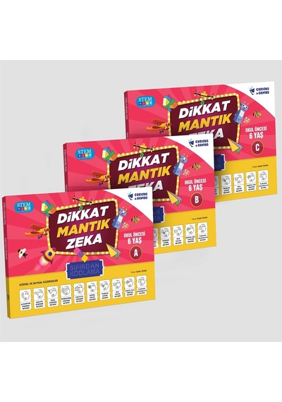 Curious & Genius Okul Öncesi Sıfırdan Kodlama Seti 3 Kitap Dikkat