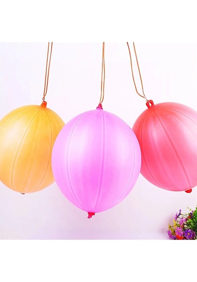 Lastikli Zıpzıp Balon Ipli Punch Panç Büyük Balon 10 Adet