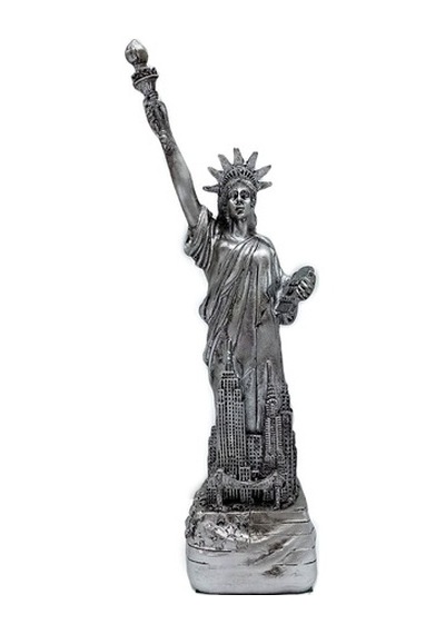 Abd New York Özgürlük Heykeli Reçine Gümüş Renk 20 Cm