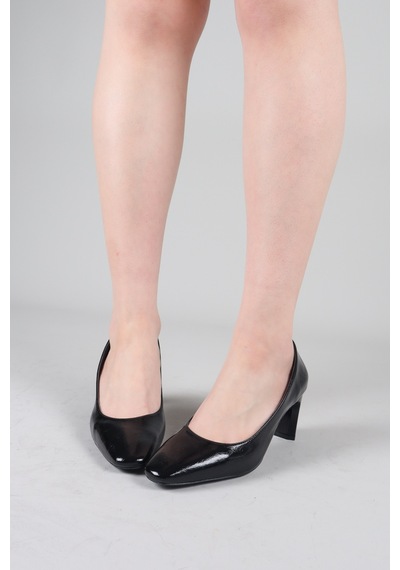 Birikon Cerıl Alçak Topuklu Stiletto Siyah-8641 Siyah
