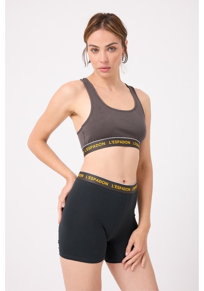 Athleshorts Yüksek Bel Kadın Uzun Boxer Şort-3268 Siyah