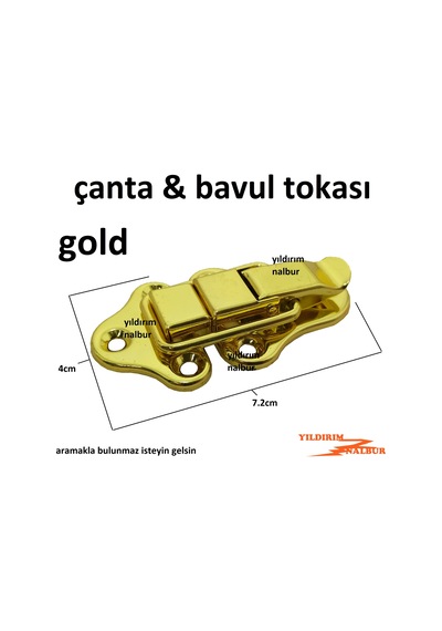 Çanta Tokası Altın Gold Sarı Renk Büyük Bavul Kilidi Dolap Kilidi