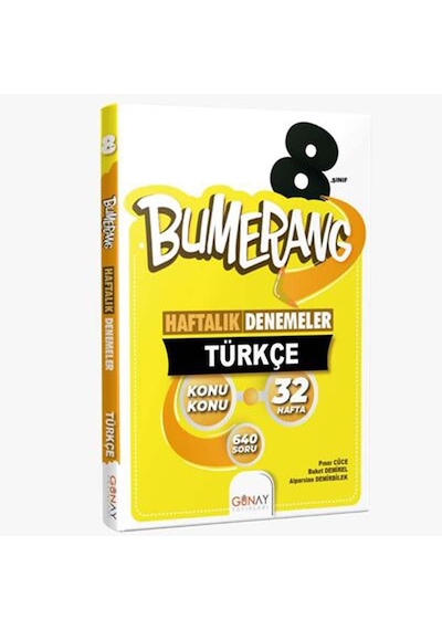 Günay 8. Sınıf Bumerang Türkçe Haftalık Denemeler N11.4923
