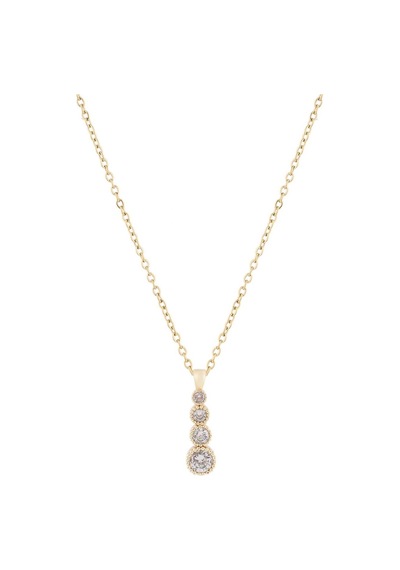 Tria Zirkon Kolye Gold 45 Cm Altın