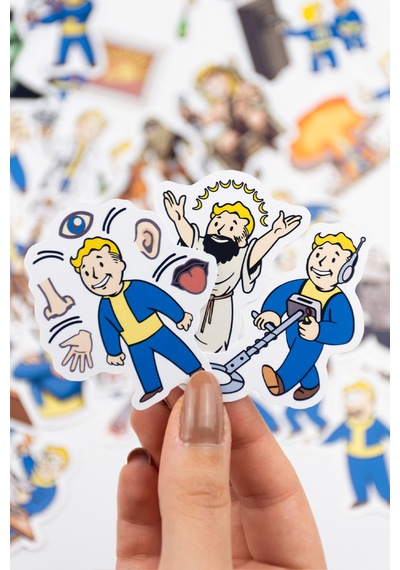 Baprile Fallout Mega Perks & More Sticker Paketi 71 Parça Kaliteli Su Geçirmez Etiket Seti Çok Renkli