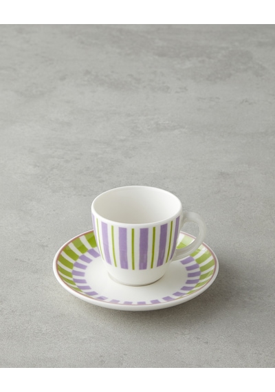English Home Arian Bone Porselen 4 Parça 2 Kişilik Kahve Fincan Takımı 90 Ml Yeşil-mor Yeşil-mor