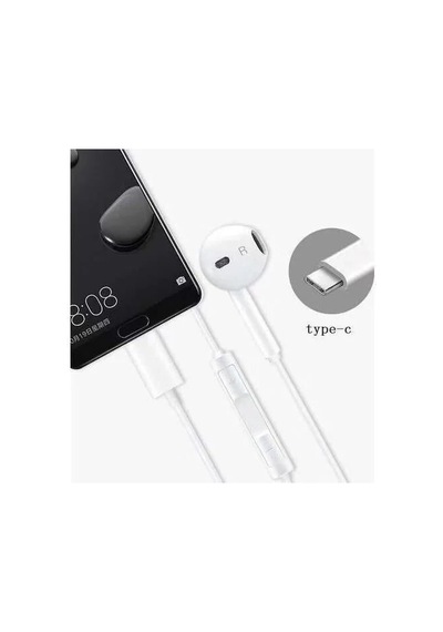 Premium Ders Ekipmanı Fonksiyonel Ürün Tc-01 Typ-c To Stereo Earphone Kablolu Kulaklık Beyaz