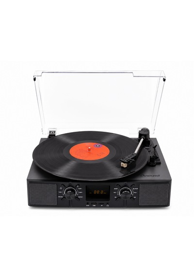 Nostaljik Led Ekranlı Siyah Pikap Audio-technica Kartuşlu Pikap Sistemi Bluetooth Fm Radyo 33-45-78 Lik Plaklar