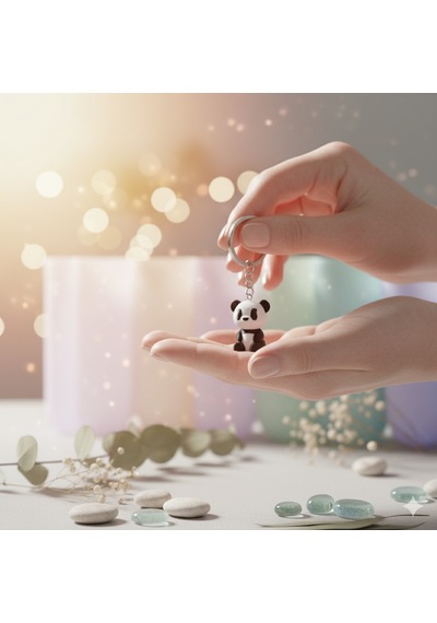 Anahtarlık- Panda 3'lü Set Beyaz