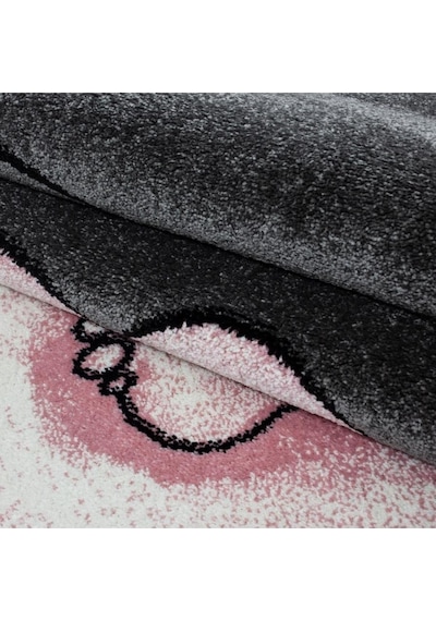 Yıldız Ve Fil Desenli Çocuk Halısı Gri-pembe-beyaz Gri - Pembe