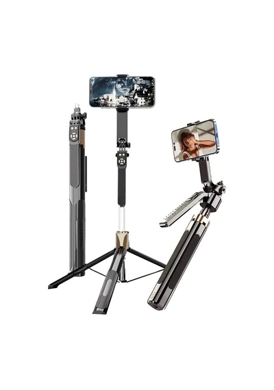 Bluetooth Kumandalı 185cm Tripod Selfie Çubuğu/go Pro Uyumlu / 360 Pan Kolu Özellikli Diğer