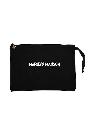 Marilyn Manson Classic Siyah Clutch Astarlı Cüzdan / El Çantası Siyah