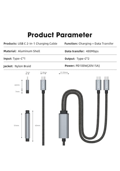 Livx 100w Çift Uçlu Type-c Pd Şarj Ve Veri Kablosu E-mark Chip,