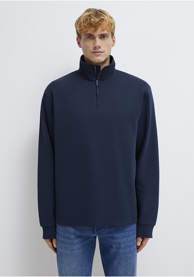Mavi - Yarı Fermuarlı Lacivert Sweatshirt 0s10537-86623 Lacivert