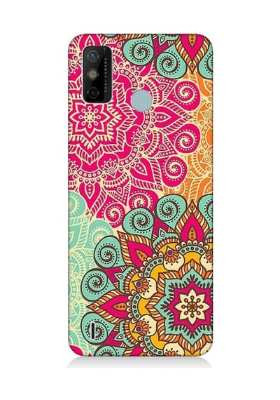 Tecno Spark 6 Go Uyumlu Tribal Mandala Çiçek Desenli Silikon Kılıf