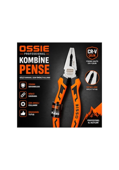 Senbang Ossıe Professional Kombine Pense 175mm Cr-v Çelik Çok Amaçlı Profesyonel El Aleti