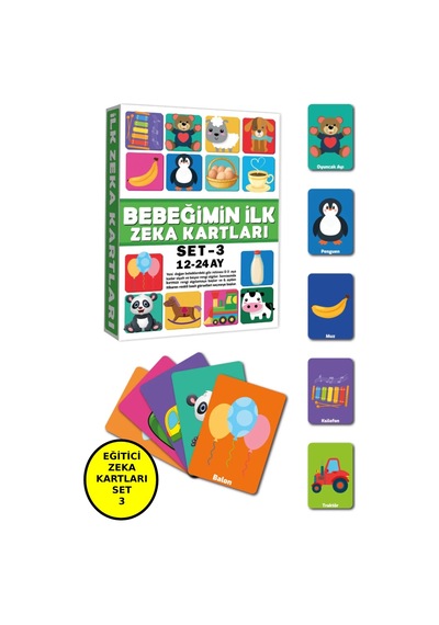 Bebeğimin Ilk Zeka Kartları Set-3 / 12-24 Ay -eğitici Kartlar