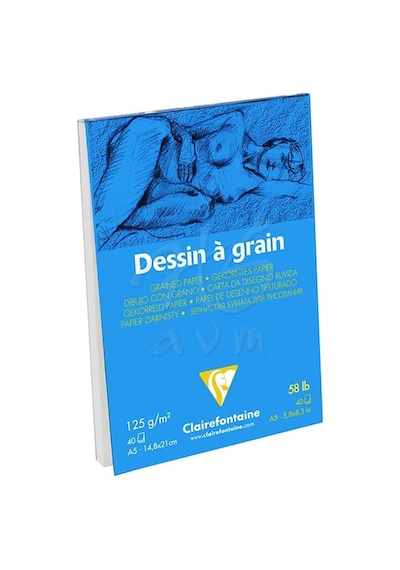 Clairefontaine Dessin A Grain Ince Dokulu Çizim Bloğu 125G 40Y A4