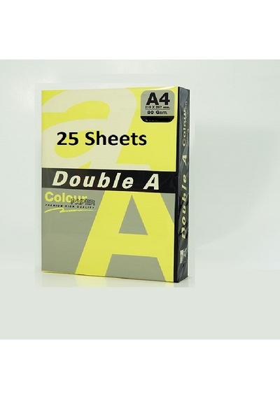 Double A Renkli Fotokopi Kağıdı 25 Li A4 75 Gr Fosforlu Sarı