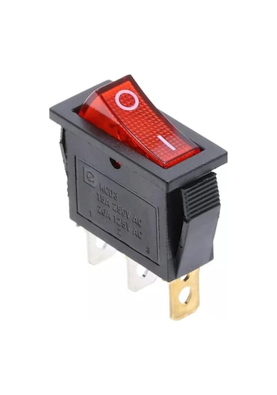 Ic-113 Tekli Dar Işıklı Anahtar On-Off 3 Bacaklı Kırmızı 1 Adet
