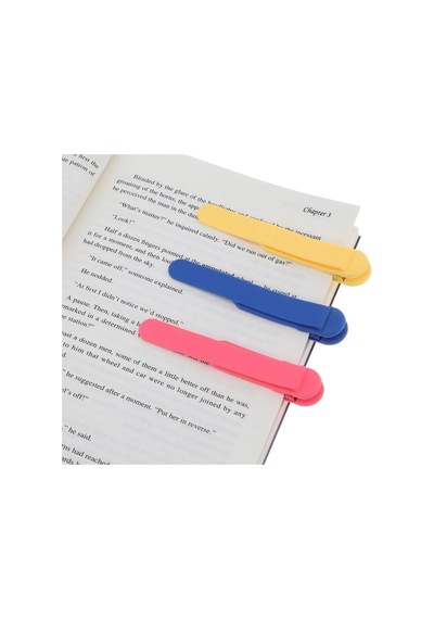 Ergonomik Akıllı Silikon 3'lü Kitap Klips Seti Çok Renkli