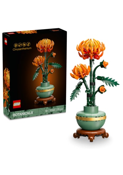 LEGO® Botanicals Krizantem 10368 – Yetiskinler için Pastel Yesil Saksi Içeren Dekoratif Çiçek Modeli Yapim Seti (278 Parça)