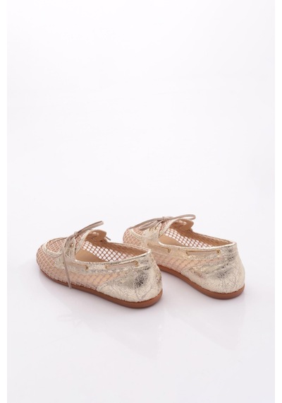 Dgn B0048 Kadin Oxford Ayakkabi Altın