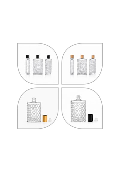 200 Ml 3 Adet Kristal Kolonya Şişesi