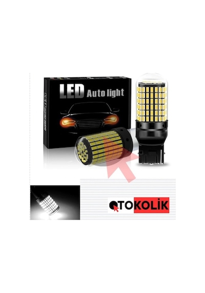 T20 Led Ampul Beyaz 93 Tek Duy Sinyal Lambası Ampulü Onkar Otk-24615