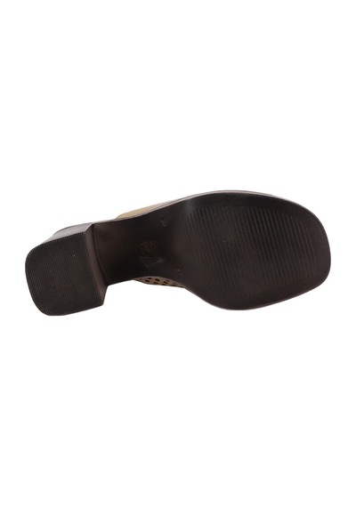Albishoes Albini 26y1101026 Hakiki Deri Topuklu Kadın Terlik Bej