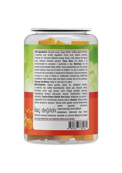 Natures Supreme Gummies Vitamin C 60 Çiğnenebilir Form Portakal