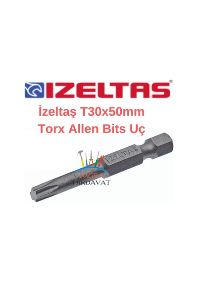 İzeltaş T30x50 Bits Torx Alyan Tornavida Ucu Matkap Uç