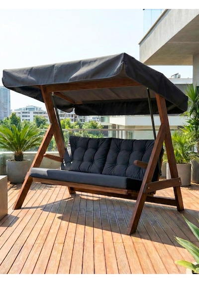 Aida Swings Paris 2000 3 Kişilik Ahşap Bahçe Salıncağı Balkon Teras Salıncağı Şık Tasarımlı Salıncak Krem Aida Swings Paris 2000 3 Kişilik Ahşap Bahçe Salıncağı Balkon Teras Salıncağı Şık Tasarımlı Salıncak Krem