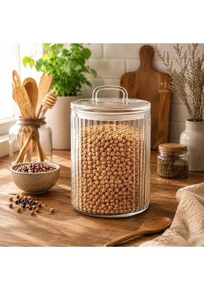 700 Ml Fitilli Cam Saklama Kavanozu Cam Kapaklı Şeffaf Cam Erzak Kahve Kuruyemiş Kurabiye Saklama Kabı Çok Renkli