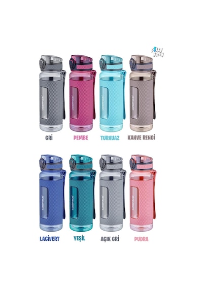 Uzspace Fiftyfifty 520ml Tritan Su Matarası Silikon Korumalı Kaydırmaz Gövde 001