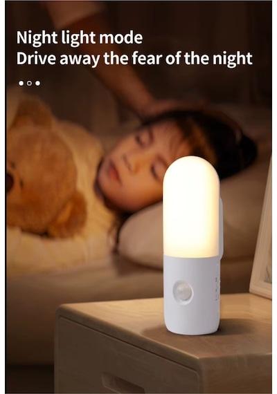 Hareket Sensörlü Led Gece Lambası Kablosuz Usb Şarjlı Merdiven Koridor Yatak Odası Bebek Odası Aplik Çok Renkli