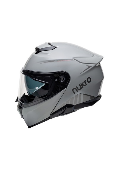 Nukro 937-sv Çene Açılır Motosiklet Kaskı Parlak Gri