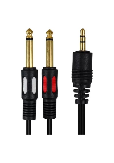 Sh Powermaster Pm-4284 3.5 Mm Stereo Erkek/2x6.3mm Mono Erkek 1.5 Metre Kablo Najmaddin