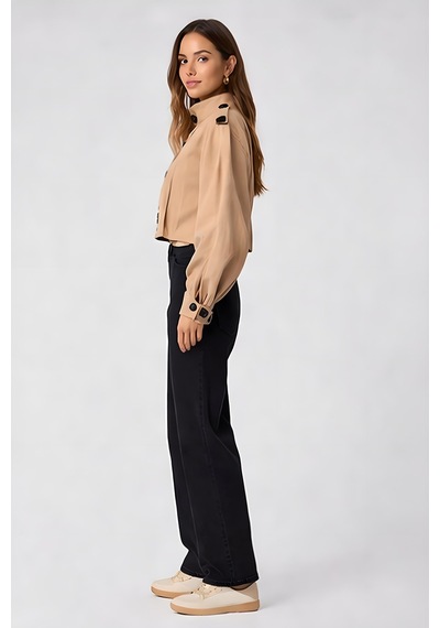 Lili Woman Kadın Trenç Gabardin Sp.1008.trc Camel