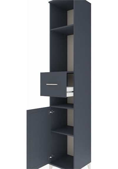 Hyperion Dolap 4 Raflı Tek Çekmeceli Tek Kapaklı 44x44x243 Antrasit-antrasit Antrasit