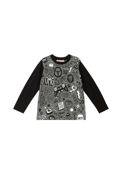 Denokids Mshb&g Gamer Erkek Çocuk Antresit Gri T-shirt Siyah Pantolon Takım Antrasit