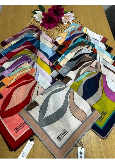 Siyane Scarf Naturel Desen Eşarp 04 Çok Renkli