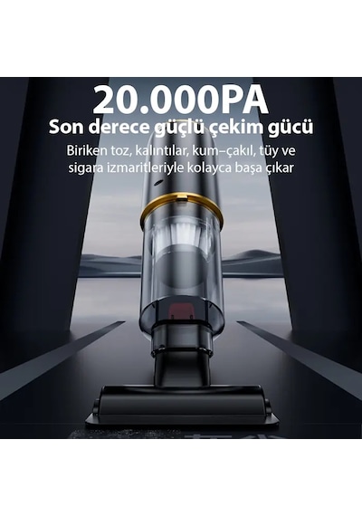 Ezere St-6609c 20000pa Güçlü Dijital Göstergeli Vakumlu Kablosuz Üflemeli Araç Süpürgesi- 5775
