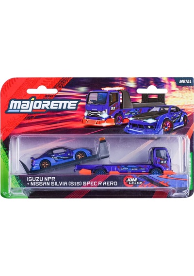 Majorette Jdm Legends Tuning Transporter Isuzu Npr + Nıssan Sılvı Çok Renkli