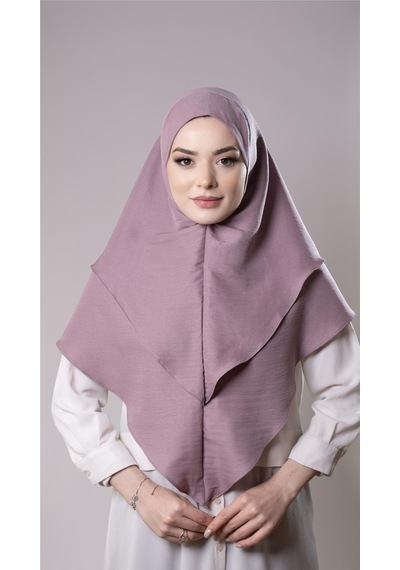 Hürrem Bone Violet Pratik Hazır Geçmeli Tesettür Eşarp Pamuk Caz Kumaş Çift Katlı Düz Hijab 2303 21