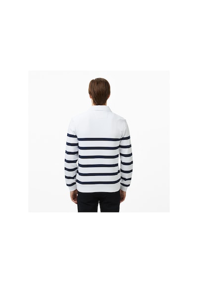 Nautica Erkek Beyaz Regular Fit Uzun Kollu Triko Çizgili K57023t Lacivert
